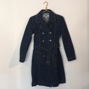 Old navy size small jean trench coat.